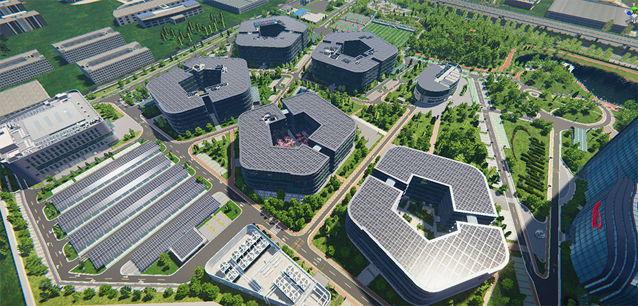 园区建筑集群建模